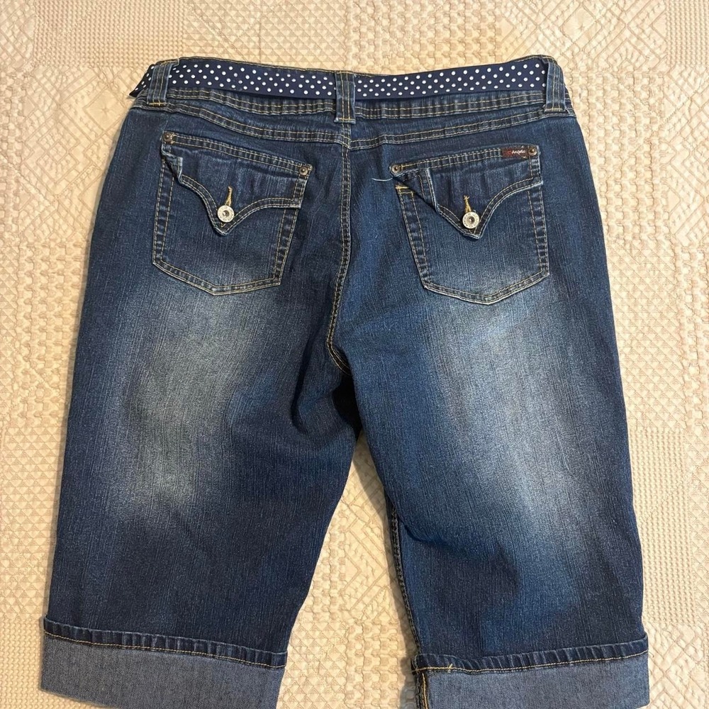 Y2K Angel's Blue Denim Capris - Picture 6 of 8